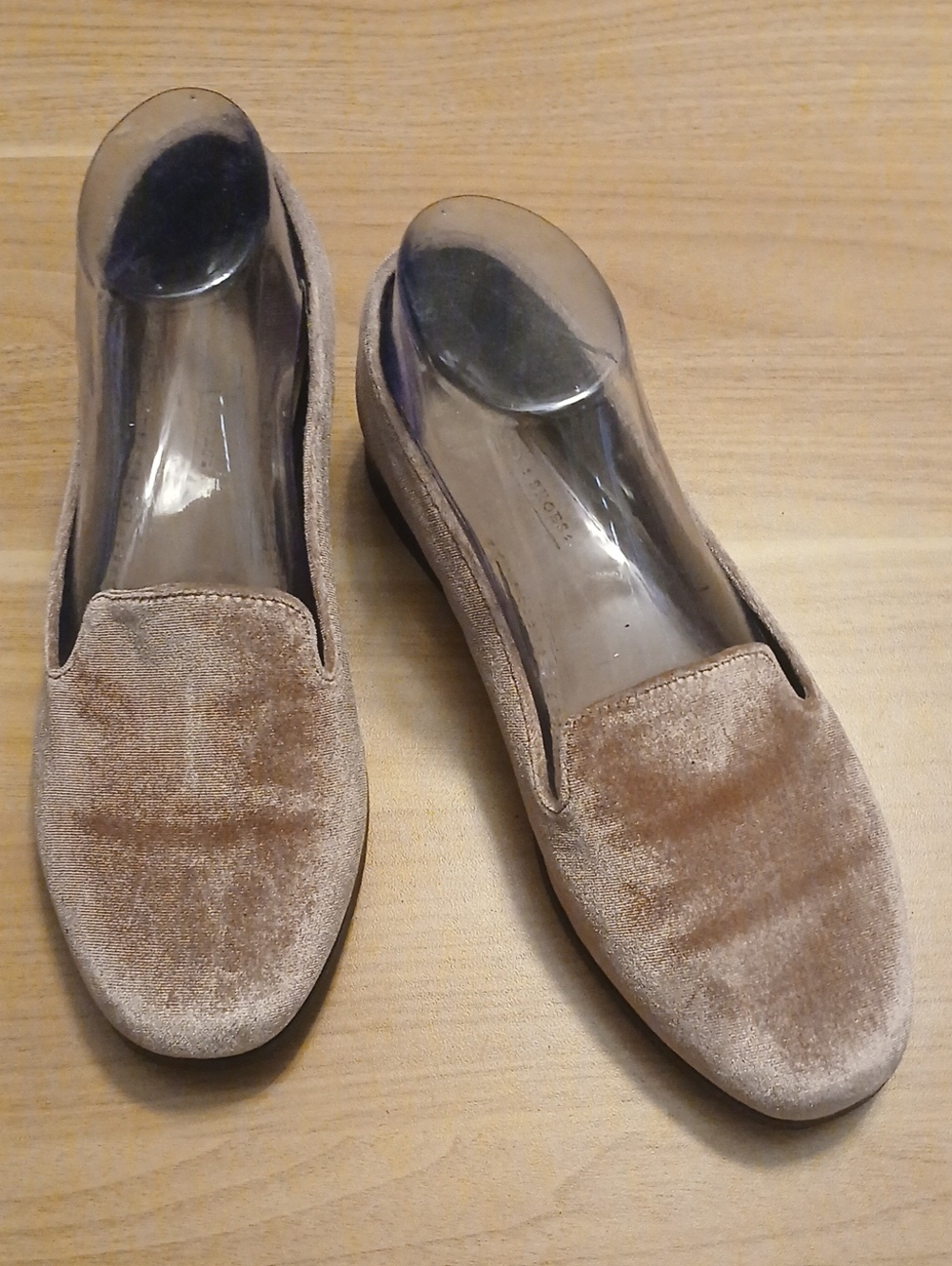 ASOS Pale Pink Faux Velvet Slip-On Loafers in Size 6